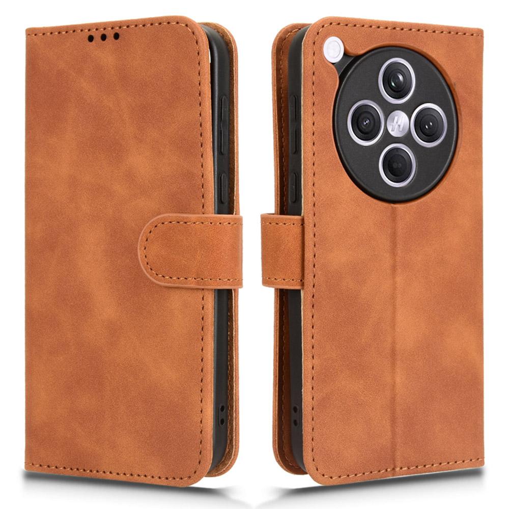 

For Oppo Find X8s+ 5G Leather Case Skin Feel Anti Drop Wallet Flip Phone Cover Brown