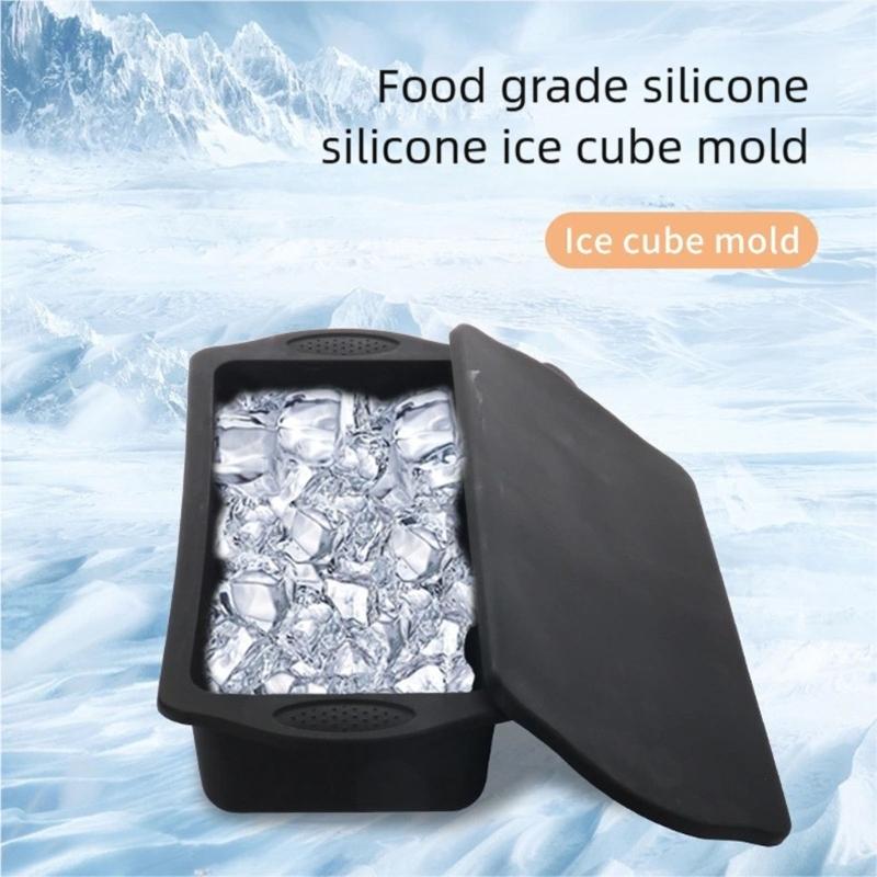 Large Capacity Efficient Ice Cubes Makers Silicone Molds With Lid For Efficient Ice Production In 12 24Hours 4lb Size For Various Use