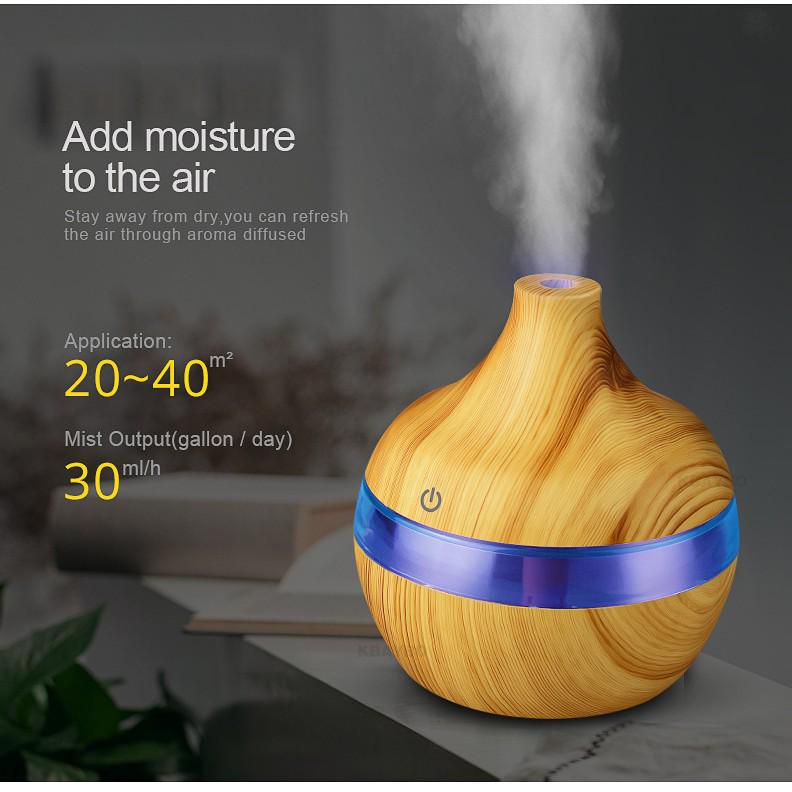 300ml USB Aromatherapy Humidifier with Pointed Nozzle for Home Air Purification.