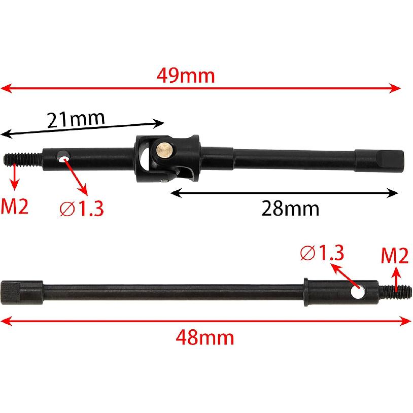 MEUS Racing Universal Joint Drive Shaft Cross Knot CVD Drive Kit for SCX24 Stock Axles C10 Jeep Upgrades Parts