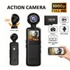 1080P Full HD Action Camera, Mini Body Camera with Video with Night Vision for Vlogging, 180 Rotatable Lens, Suitable for Traveling Cycling Motorcycle