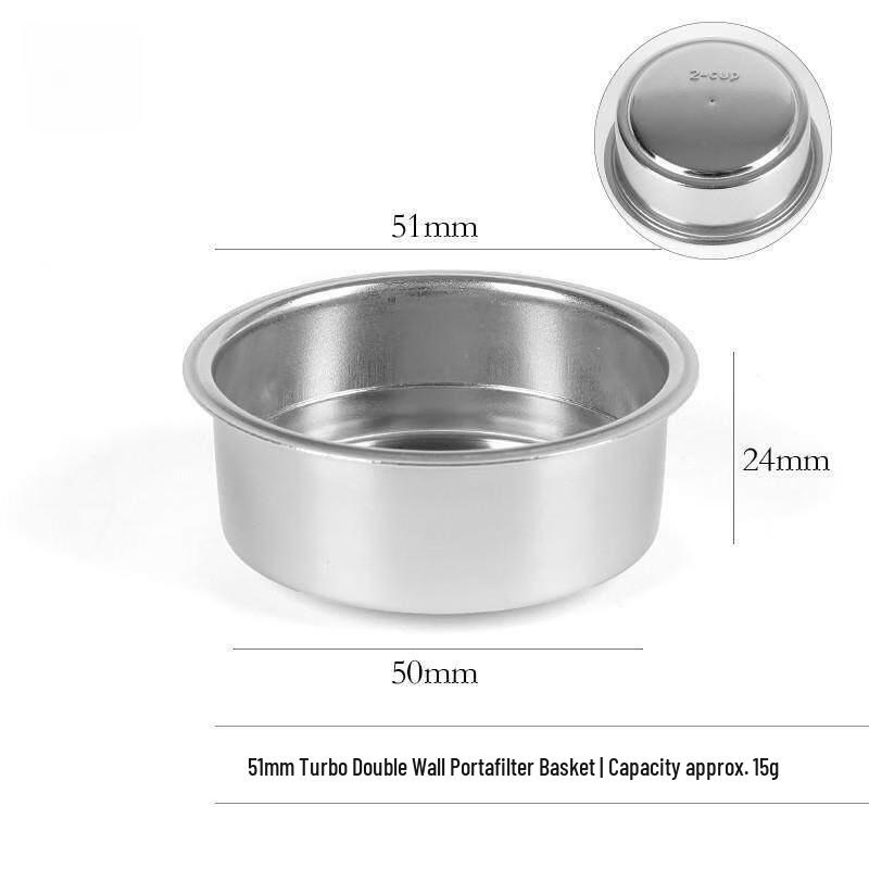 

51mm Pressurized Double Shot Coffee Filter Basket
