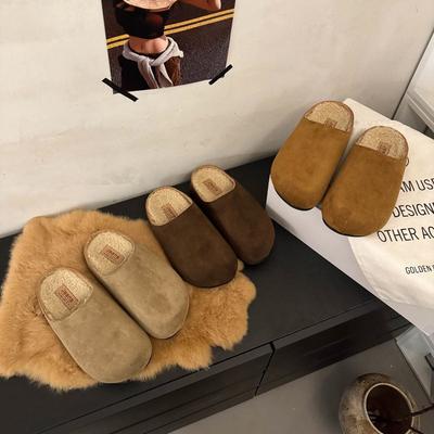 Retro Style with Platform Slippers, Outer Wear Bag Head Skirt, Velvet Autumn and Winter New Women's Shoes