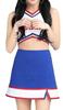 Lady Lazy Cheerleader Short Cute Uniform, Midriff-Baring, Sleeves, Miniskirt, (Small)