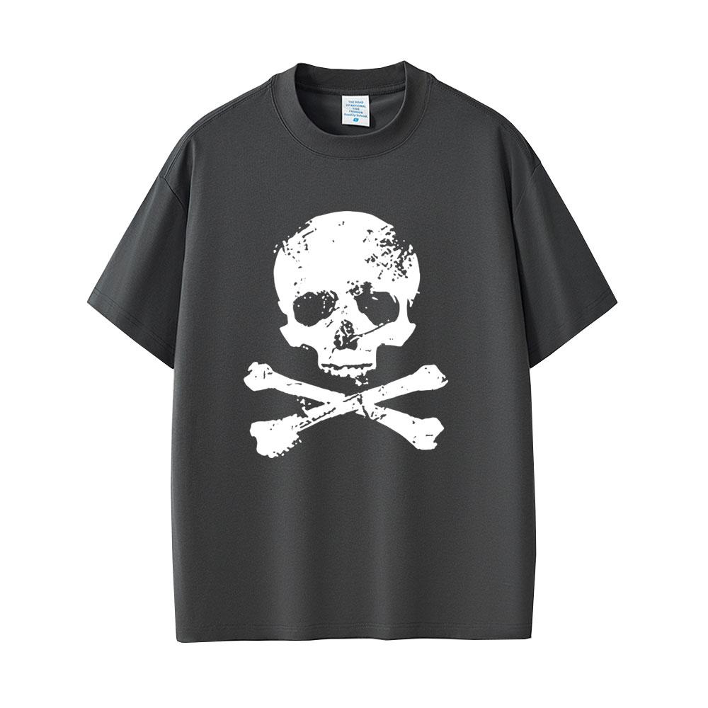 Vintage Beauty Hip Hop Pirate Skeleton and Cross Graphic Tshirt Unisex Women Retro Gothic Rock T Shirt Unisexs Oversized Streetwear