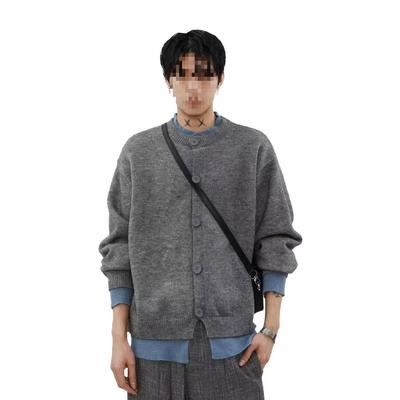 Unisex Retro Academy Style Faux Two-Piece Cardigan for Autumn/Winter - Relaxed Knitwear Trend.