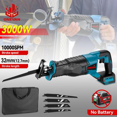 10000SPM Electric Reciprocating Saw Cordless Rechargeable Multifunction Saw Metal Wood Cutting Tools For Makita 18V Battery