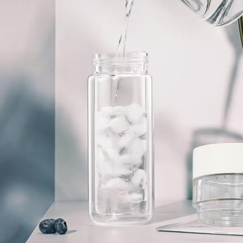 QUANGE Double-Wall Glass Tea Infuser Bottle