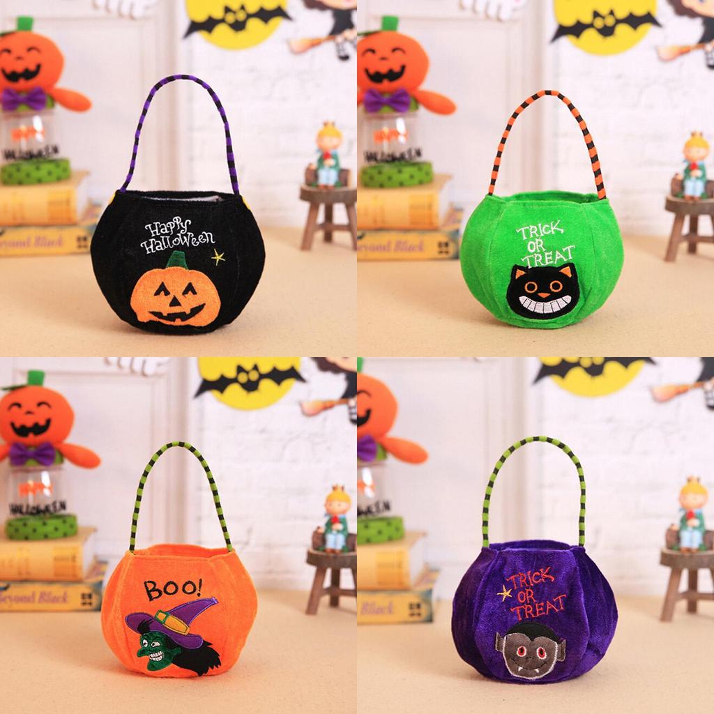 Halloween Bags Candy Pumpkin Handbag Trick Or Treat Cat Witch Bags Decor Prop