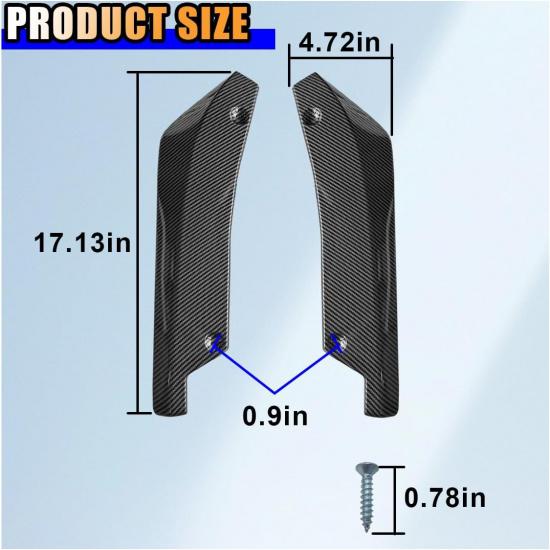 2PCS Universal Car Rear Bumper Lip Splitter Canard Diffuser, Side Fin Fenders Skirt Protector Exterior Decoration Trim For Car (Carbon Fiber)