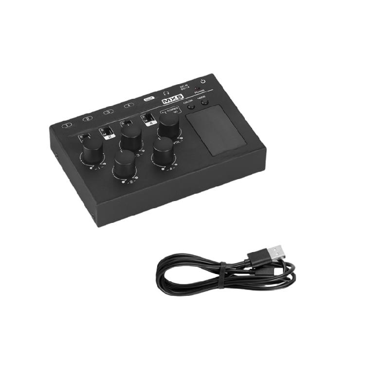 Flexible 4 Channel Sound Mixer Switchable Mono Stereo Low Noise 4 Channel Stereo Sound Mixer 6.35mm/3.5mm for Club 1
