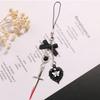 Trendy Phone Lanyard Gothic Style Butterfly Heart Keychain Pendant Durable Phone Strap Portable Phone Accessory for Keys