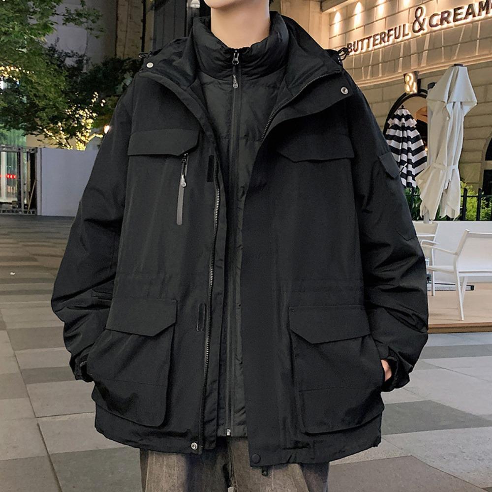 

Белый утиный пух утолщенный ветрозащитный американская куртка куртка рабочая куртка пуховик мужской S