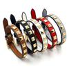 PU Leather Studded Bangle Square Rivets Leather Bracelets New Single Ring Bracelet  Party Jewelry