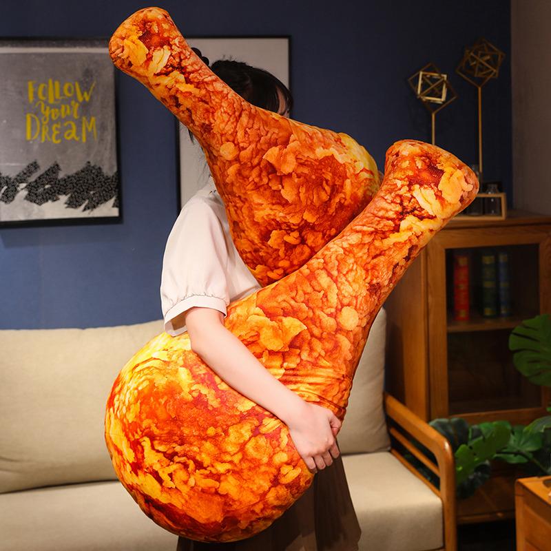 20/90/70/100Cm Simulated Fried Chicken Leg Plush Pillow Realistic Food Plush Pillow Creative Sofa Kitchen Decoration