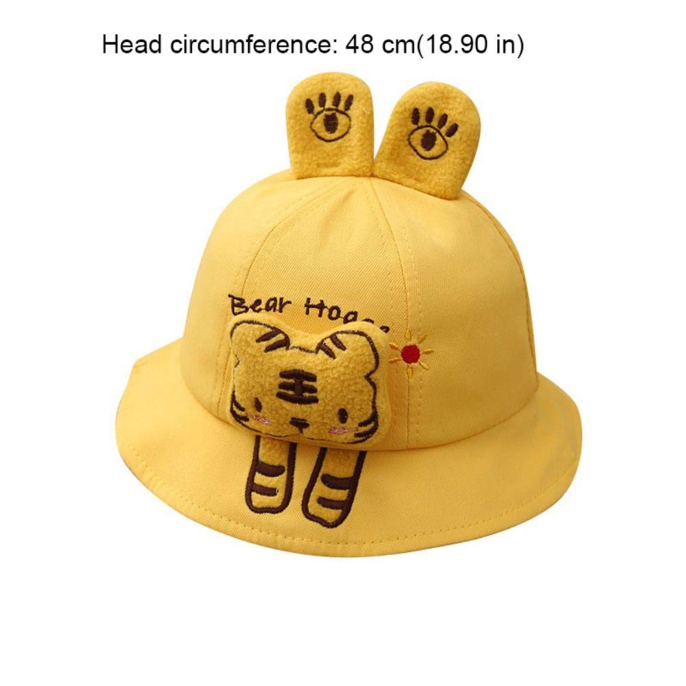 Korean Style Baby Bucket Hat Cartoon Animal Sun Protection Kids Sunshade Cap Uv Protection Bucket Hat Children Sun Hat