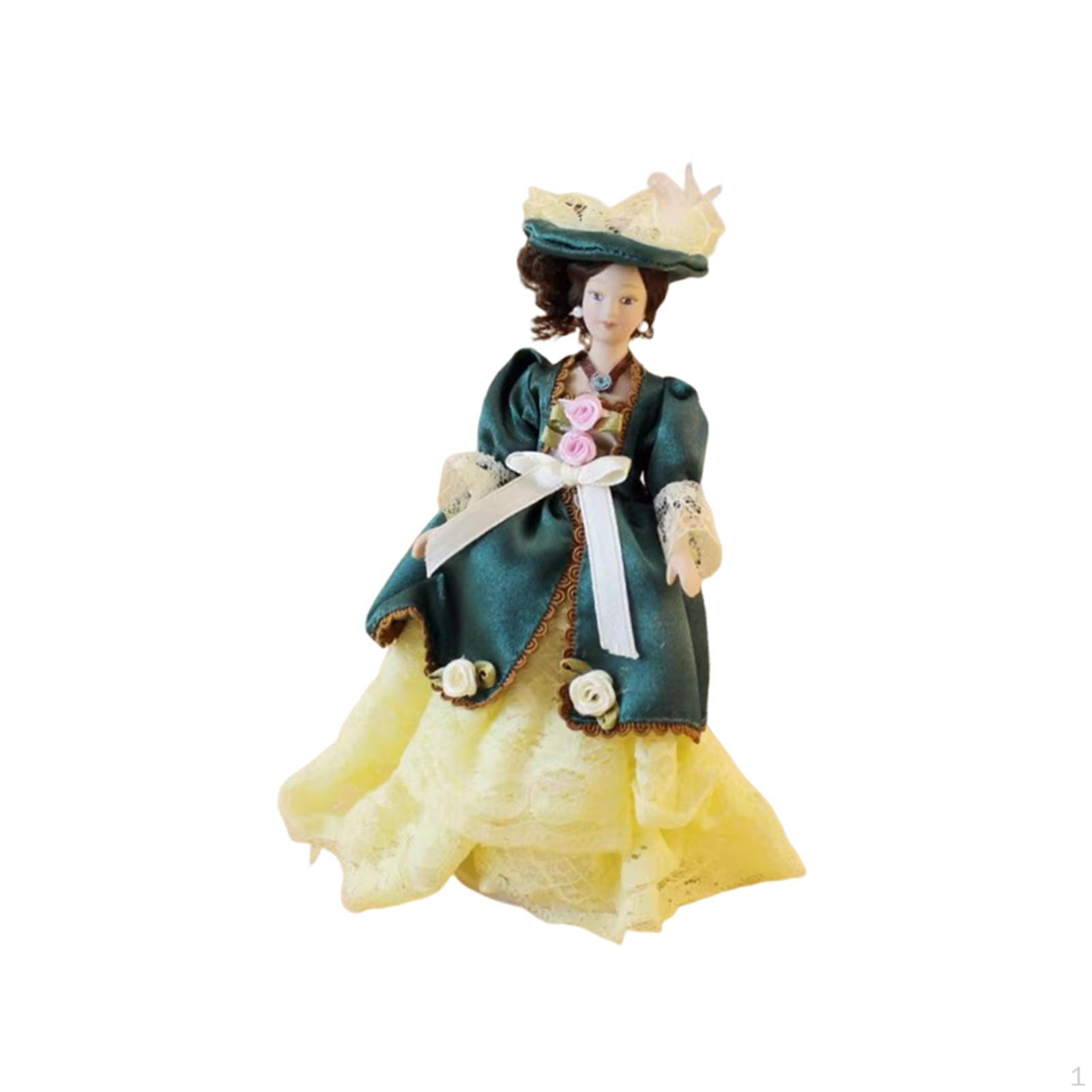 

1/12 Miniature Female Dollhouse Figure, Layout, Diorama Scene, Props, Ornament, зелёный