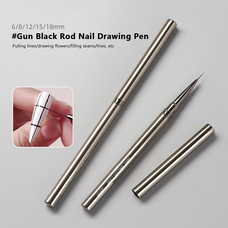6/9/12/15/18Mm Nail Liner Brush Set Handle Nail Art Pen Brush Drawing Lines Stripe Painting Flower Pen Nail Art Manicure Tools