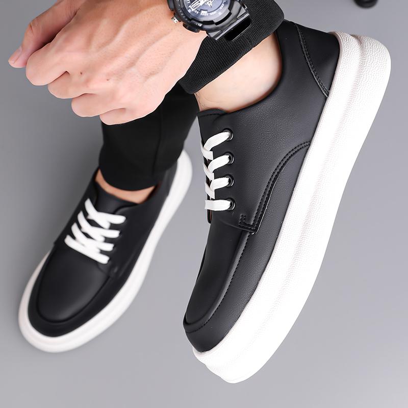 Fashion Lightweight Outdoor Sneakers Non-Slip Comfortable Casual Sports Shoes Thick Bottom Flats Men's Breathable Lace-Up Walking Shoes