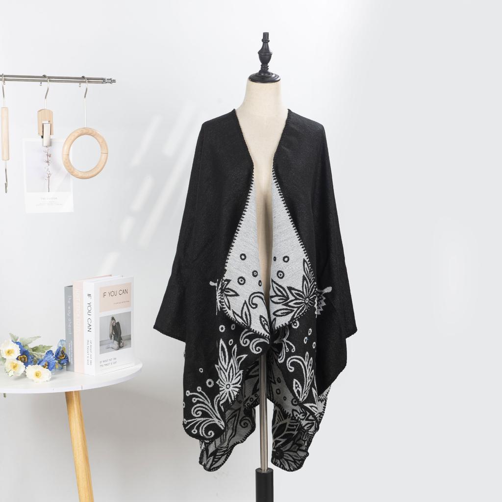 Double-Sided Cloak, Ethnic Style Pattern Shawl, High-End Wear, Women Wear Warm Shawl Jacket On Both Sides