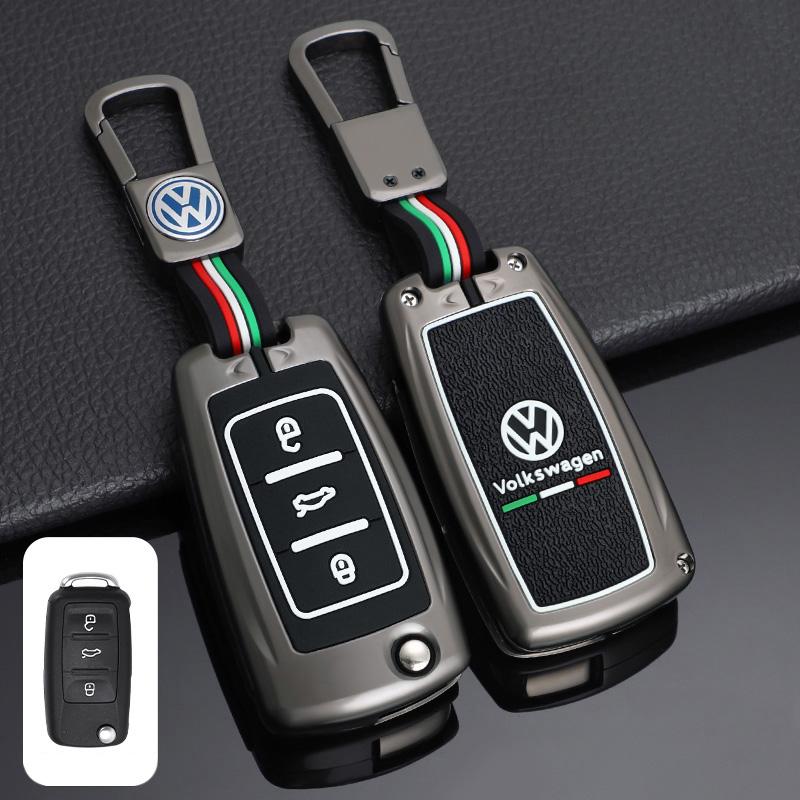 

Hot Zinc Alloy Silica gel Car Key Case Cover For Volkswagen VW Polo Golf Passat Tiguan Beetle Caddy T5 Up Eos Keychain Accessori