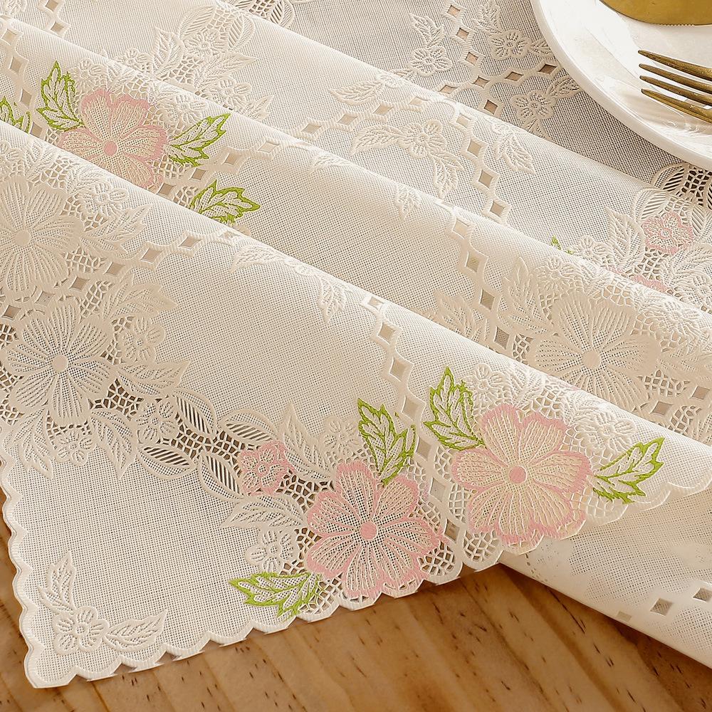 

Водонепроницаемая ПВХ скатерть OLil с кружевом, пластиковая скатерть, утолщенная, европейский стиль, не требующая стирки, пыленепроницаемая, коврик для чайного столика, домашний декор 160X137cm
