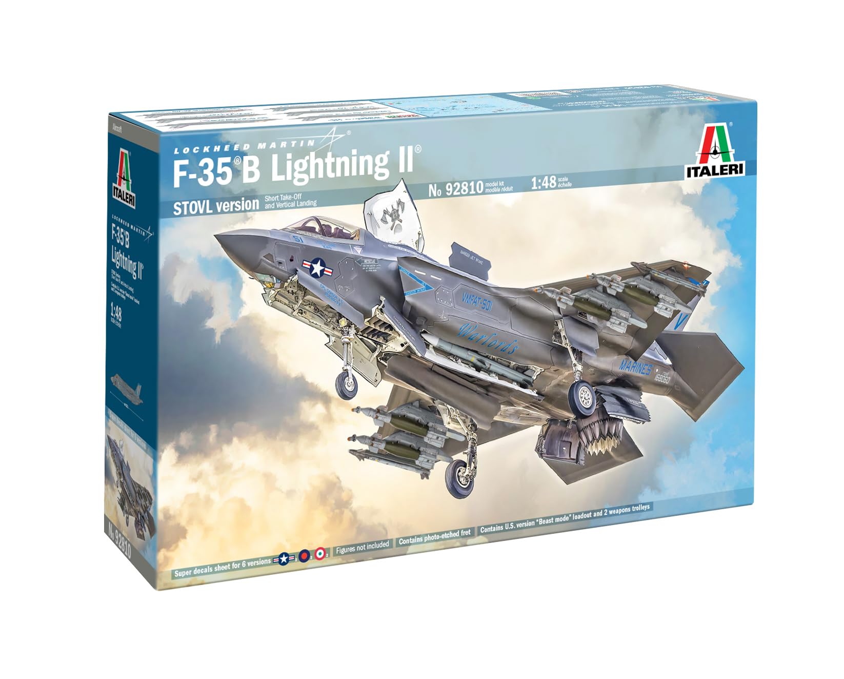 

Italeri Scale Lightning II Plastic Model Kit with Japanese Translation Instructions 1/48 F-35B (IT92810JP) (Airplane)