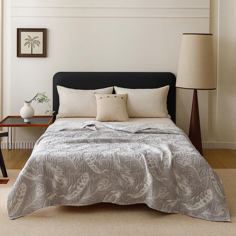Three-Layer All-Cotton Jacquard Gauze Blanket: A-Grade Pure Cotton Nap, Multi-Functional, Air Conditioning Blanket