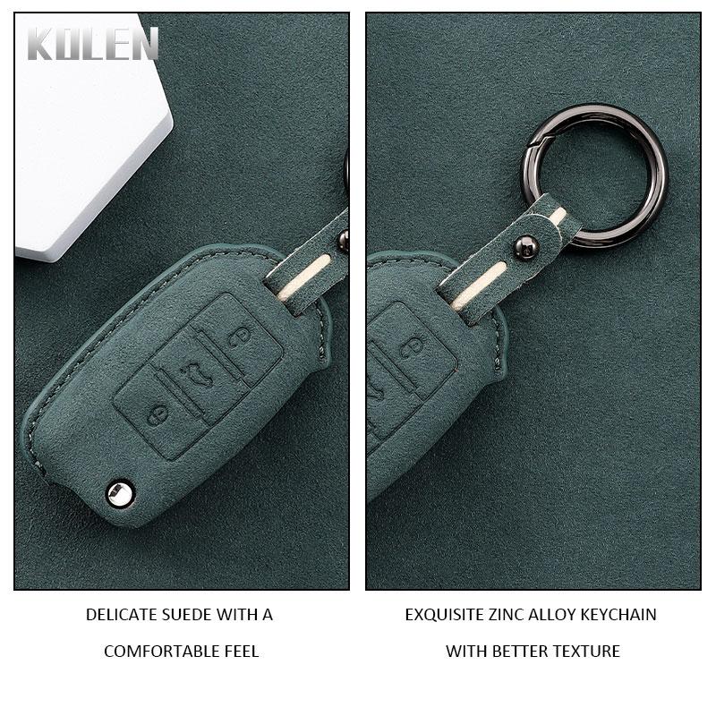 Leather Car Key Case Cover Shell For Volkswagen Vw Polo Golf Passat Tiguan Beetle Caddy T5 Up Eos Skoda Octavia Seat Leon Altea