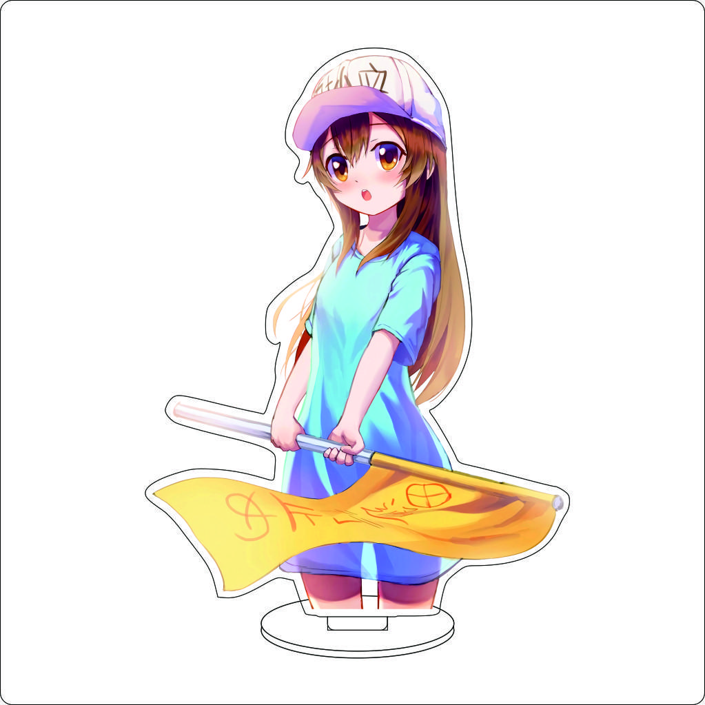 16CM Anime Cells At Work Cosplay Acrylic Stand Ornaments Macrophages Platelet Red Blood Cell Leukocyte Figure Stand Gifts