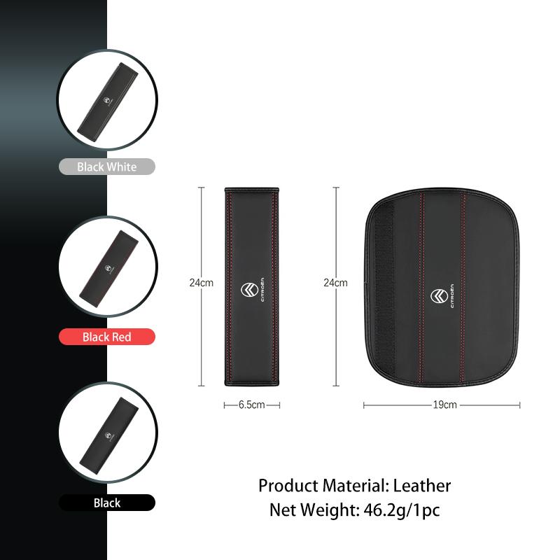 Car Seat Shoulder Pad Leather Safety Belt Protector Cover Accessories For Citroen C4 C3 C5 C1 C2 VTS Berlingo Celysee Xsara