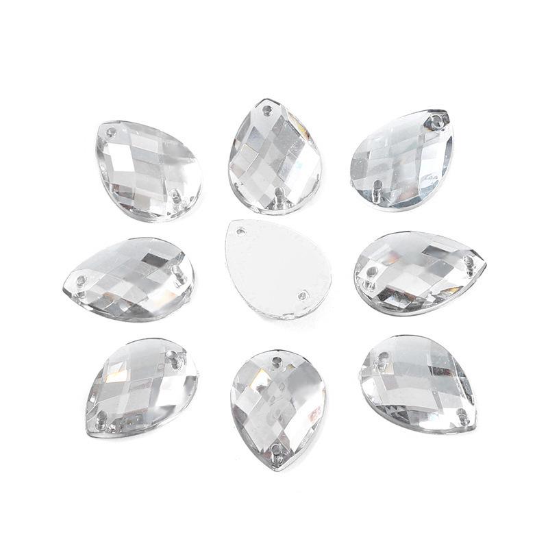 Teardrop Mesh Surface Flat-Bottom Acrylic Rhinestone for DIY Apparel & Jewelry