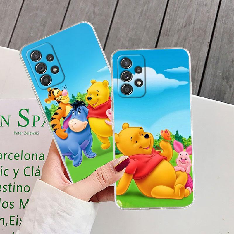 Case For Samsung Galaxy A57 A37 A56 5G A36 A55 A54 A35 A26 A07 A17 A16 A06 A34 A15 Cover Winnie Pooh Tigger Eeyore Piglet Nature