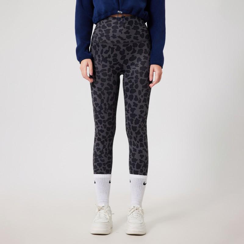 High-Waisted Seamless Fleece-Lined Leopard Print Yoga Pants Women Warm Butt-Lifting Breathable Leggings Running Fitness