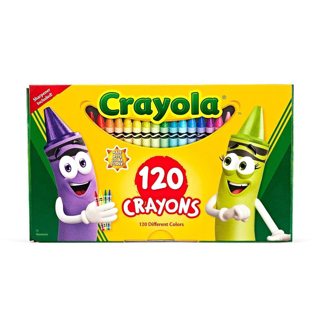Crayola Crayon Box Set with Sharpener Authentic Product 120-Color (52-6920) -