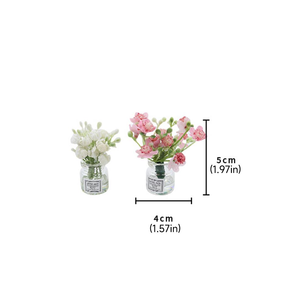 Mini Car Air Outlet Decoration Ornaments Babysbreath Jasmine Vase Glass Micro Landscape Interior Console
