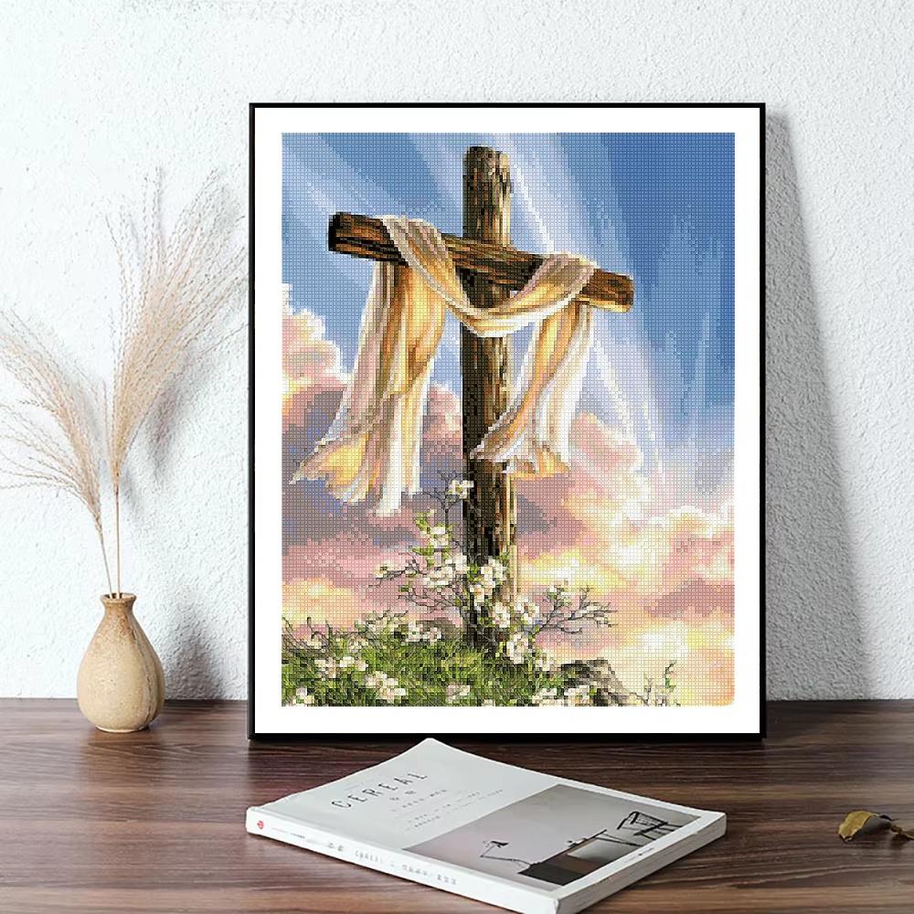 5D Diamond Painting Kit Jesus Cross Religious Sticker Diamond Embroidery Handmade DIY Mosaic Home Decoration Adult Gifts