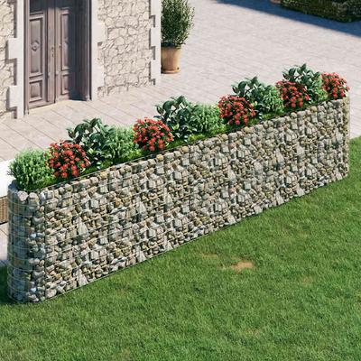 Vidaxl Raised Gabion Planter Galvanized Iron 470X50X100 Cm