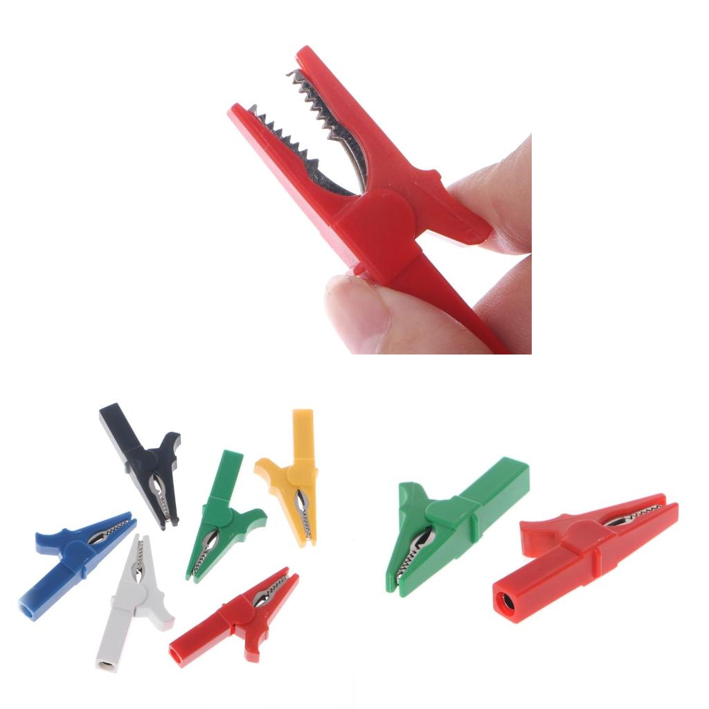 6 Pcs 6 Colors 55mm for Crocodile Clip For 4mm Male Banana Plug Connec