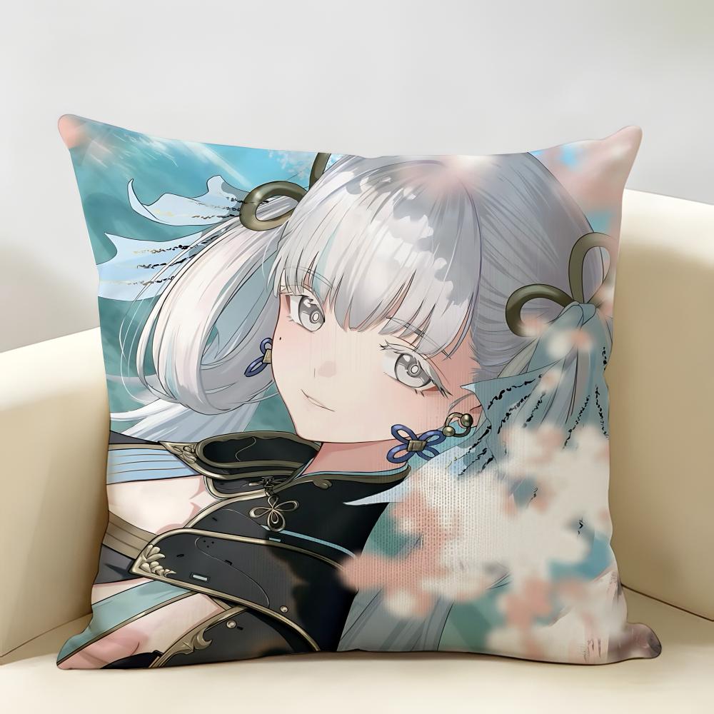 Wuthering Waves Jinhsi Cushion Cover Natural Linen Organic Fabric DoubleSided Printing Room Sofa Decor Pillow Case