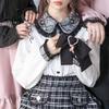 Japonská Lolita halenka s krajkovým lemem a mašlí - Dlouhý rukáv, Jaro/Podzim