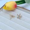 Starlight Zircon Starfish Metal Stud Earrings