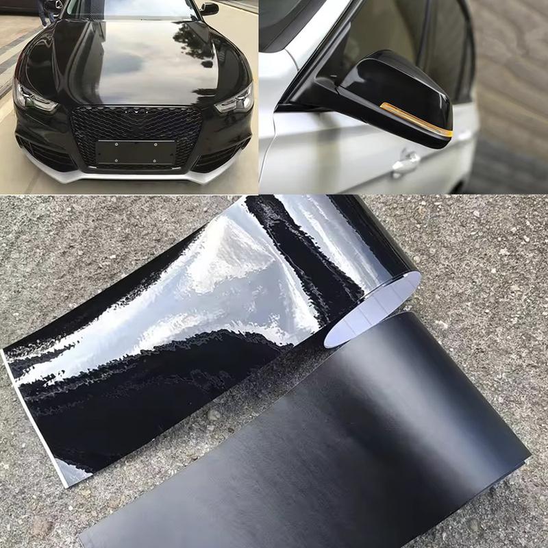 1Pc 10*100cm Car Body Stickers,Matte Glossy Black Protective Film,Car Body Sticker Wrapping Foil,Decorative Sticker Accessories