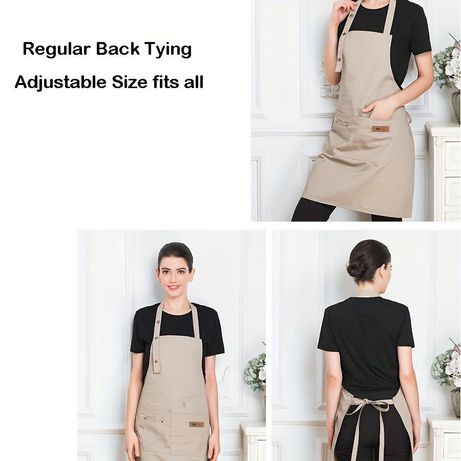 Adjustable Chef Apron with 2 Pockets - Professional Polyester Work Apron for Cooking, Baking, Gardening, BBQ, Coffee Shop, Beauty Nails Studios