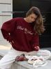 European Autumn/Winter 2025 Women's Stylish Printed Pullover: Loose, Versatile, Plus Velvet, Round Neck Sweatshirt