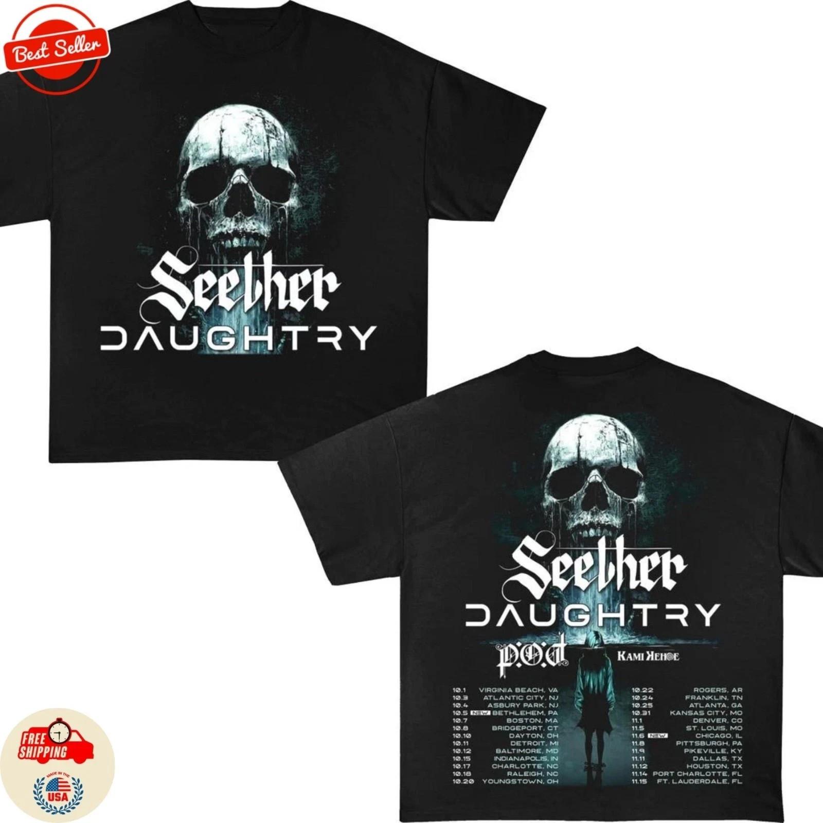 Seether x Daughtry Tour 2026 Unisex T-Shirt Seether Merch All Size S-4XL Fan Gif S
