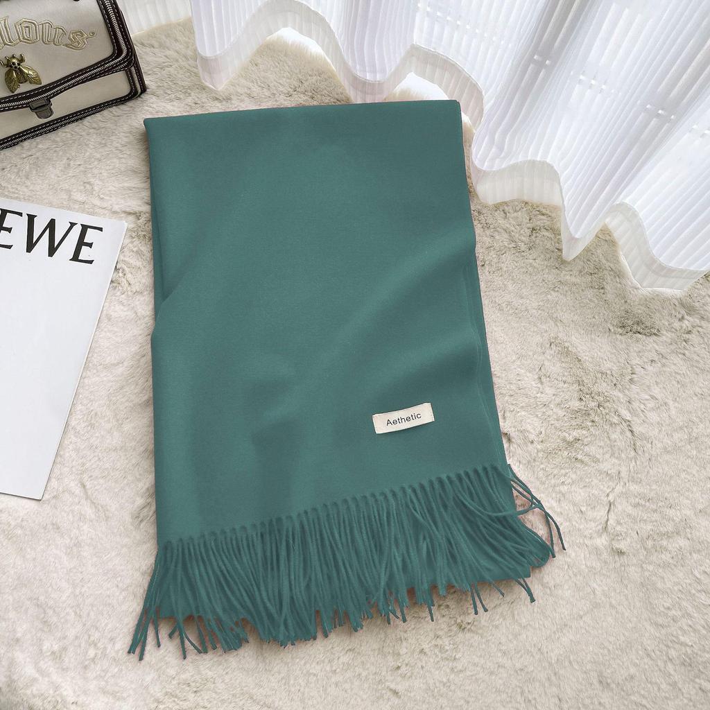 Korean Style Women's Imitation Cashmere Scarf: Cozy Autumn and Winter Shawl for Men and Women