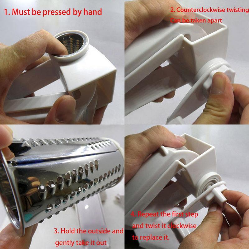 1pcs ABS Plastic Hand-Cranked Cheese Grater Rotary Ginger Slicer Grater Cutter for Chocolate with Stainless Steel Drum