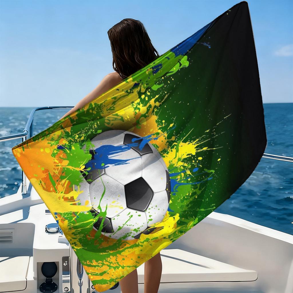Football Match Beach Towel Quick-drying Super Absorbent Suitable for Swimming Beach Pool Gym Summer Gift for Friend Families