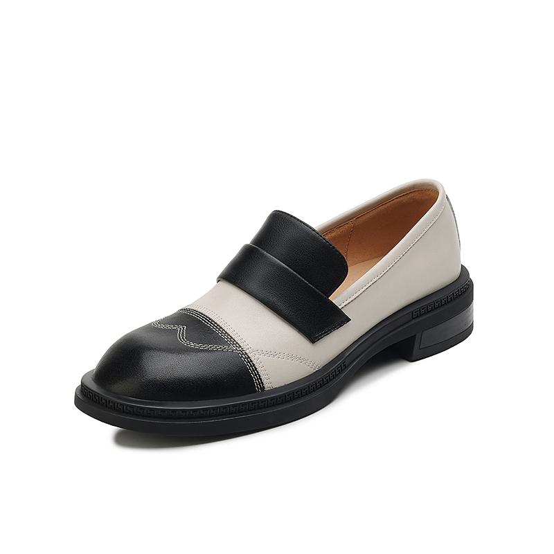 2024 Spring Summer Classic Women Pumps Mature Vintage Mixed Colors Genuine Leather Low Heels Shoes Woman Working Casual Shoes